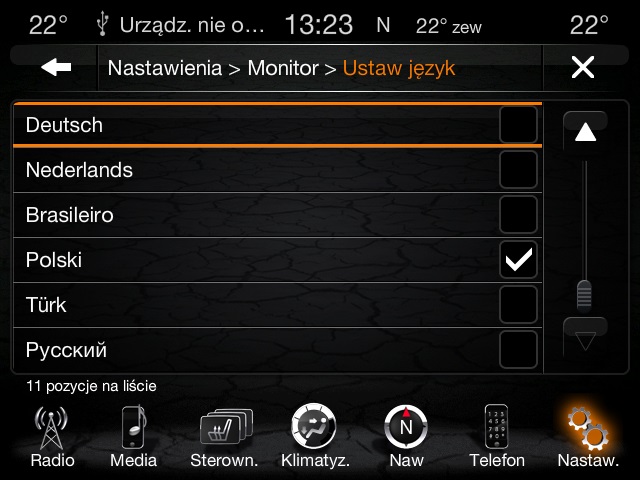 Uconnect 8.4 Polskie Menu Serwis Nawigacji